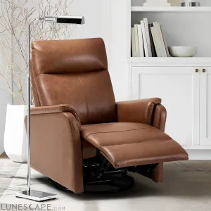 Swivel Rocking Recliner Glider Chair, Leather Nursery Reclining Rocker