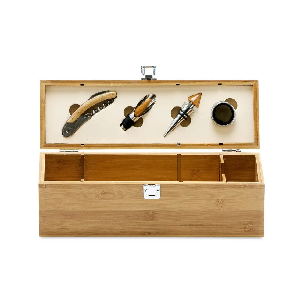 SYRAH. Bamboo and zinc wine set