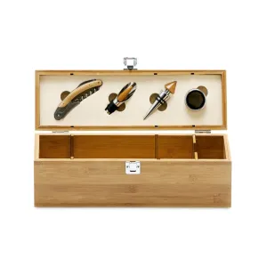 SYRAH. Bamboo and zinc wine set