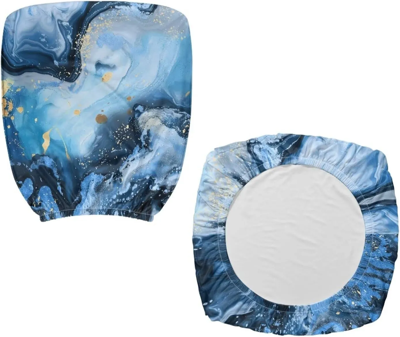 Talayituse Blue Marble Print Office Chair Cover Stretchable Desk Chair Cover Thick Chair Seat Cover Computer Chair Covers Slipcover for Universal Office Chair
