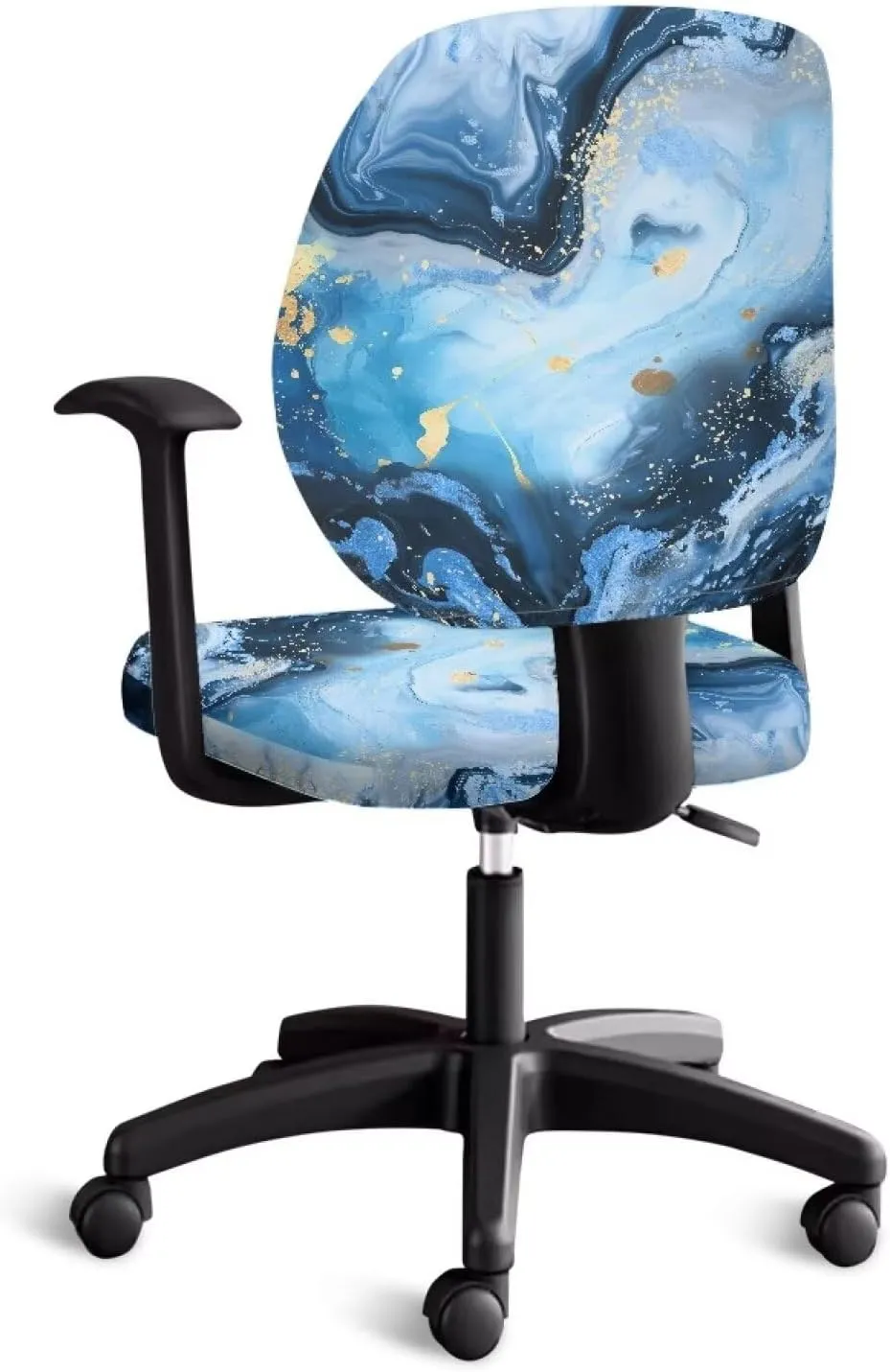 Talayituse Blue Marble Print Office Chair Cover Stretchable Desk Chair Cover Thick Chair Seat Cover Computer Chair Covers Slipcover for Universal Office Chair