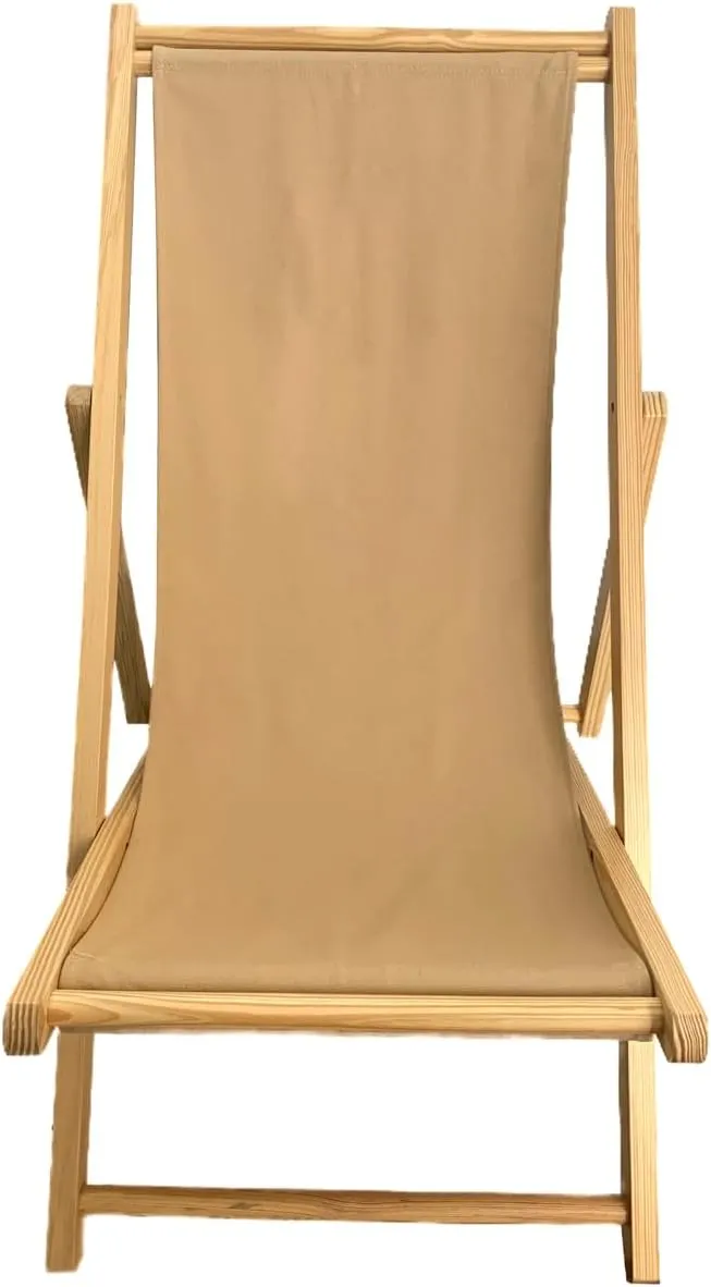 TBACW Chair Replacement Canvas, Beige, 47.24x17.32in, 220lbs Capacity-Only Cloth for Patio Lounge Beach Reclining Sling Chair