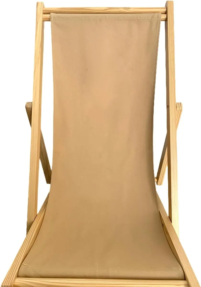 TBACW Chair Replacement Canvas, Beige, 47.24x17.32in, 220lbs Capacity-Only Cloth for Patio Lounge Beach Reclining Sling Chair