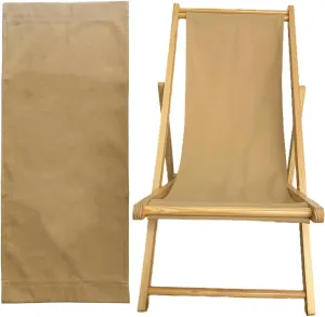 TBACW Chair Replacement Canvas, Beige, 47.24x17.32in, 220lbs Capacity-Only Cloth for Patio Lounge Beach Reclining Sling Chair