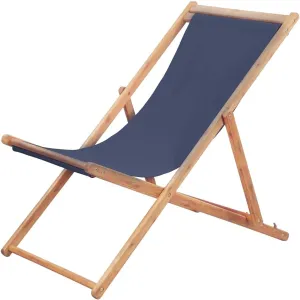 Teak Outdoor Furniture,fire Pit Chairs,Living Room Furniture,Folding Beach Chair Fabric and Wooden Frame BlueFor Gardens, patios, Balconies