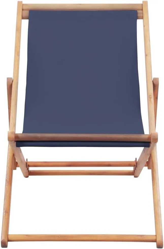 Teak Outdoor Furniture,fire Pit Chairs,Living Room Furniture,Folding Beach Chair Fabric and Wooden Frame BlueFor Gardens, patios, Balconies