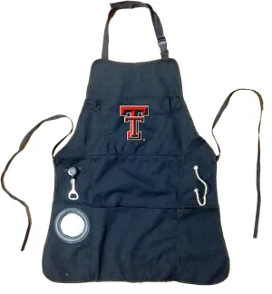 Team Sports America Outdoor Colligiate Black Grilling Apron | Texas Tech University | Made of Durable Cotton | Beverage Opener and Multi-Tool |Sports and Tailgaiting Apparel
