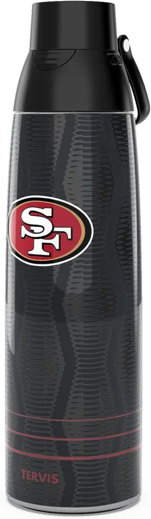 Tervis Venture Water Bottle NFL® San Francisco 49ers - Full Speed Triple Walled Insulated Tumbler Travel Cup Keeps Drinks Cold & Hot, 36oz, Stainless Steel