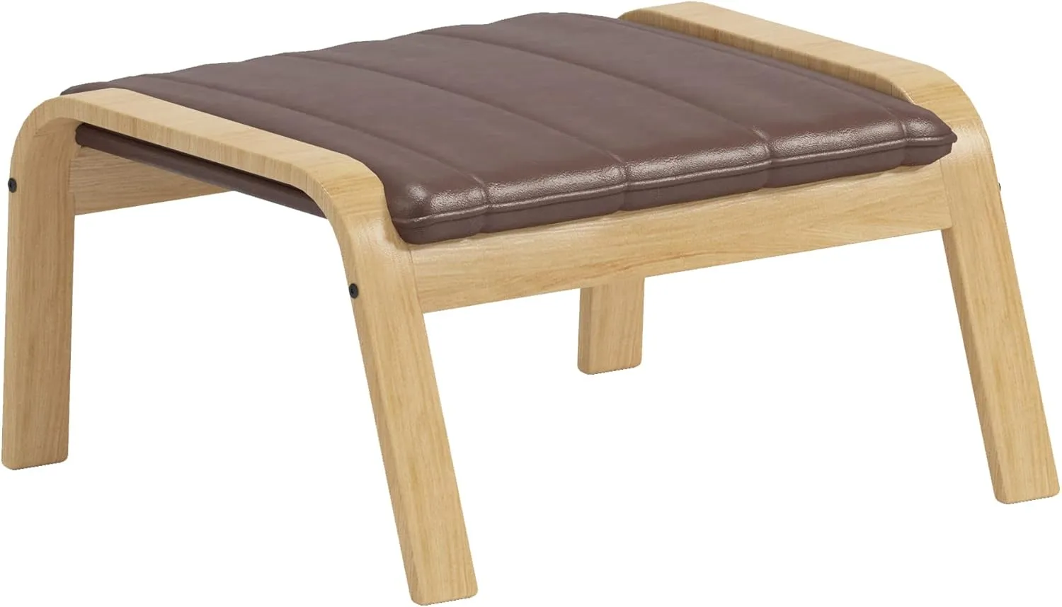 The Duable Poang Chair Cover Replacement is Custom Made Compatible for IKEA Poang Armchair Slipcover Only. (Ottoman Pu Leather Brown)
