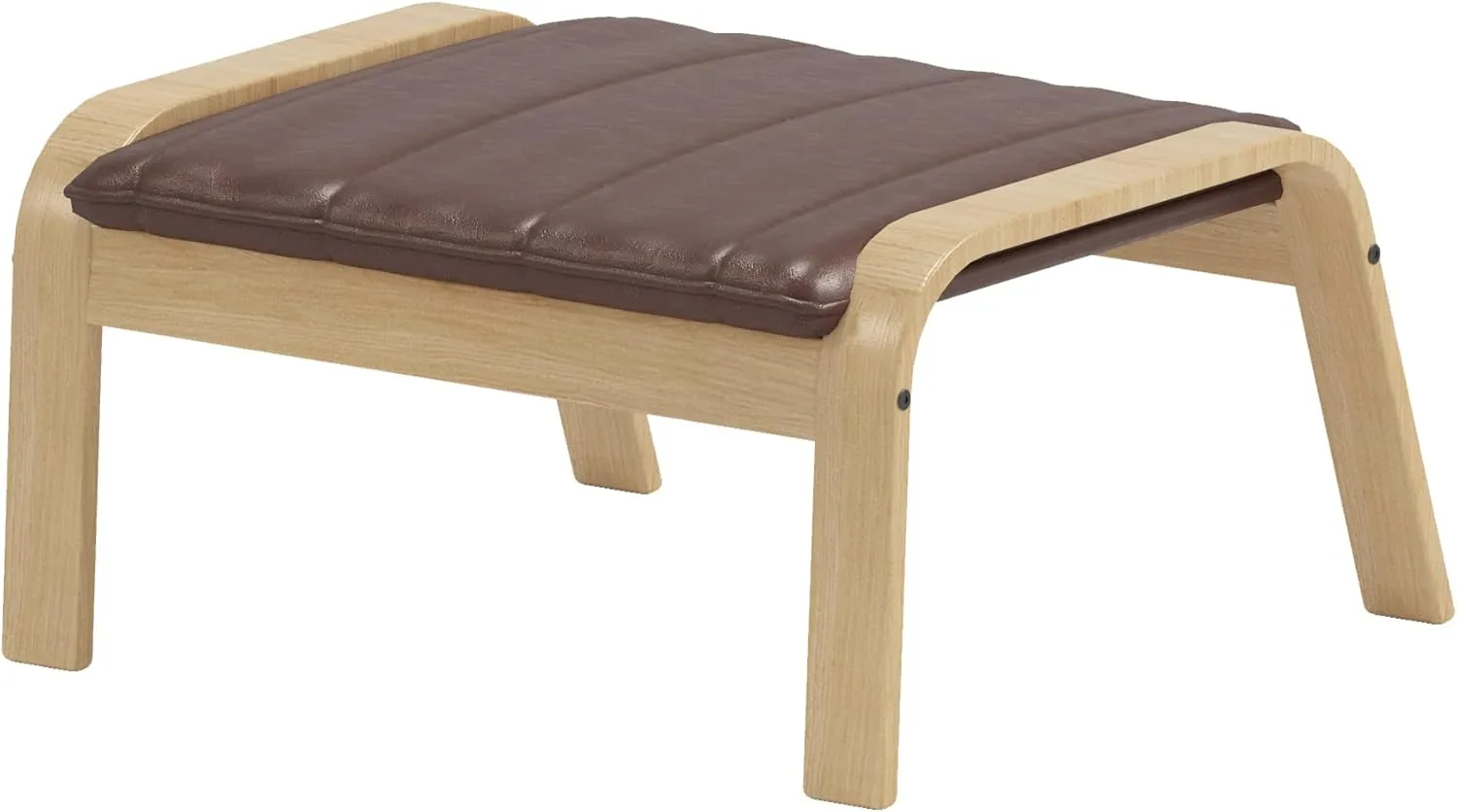 The Duable Poang Chair Cover Replacement is Custom Made Compatible for IKEA Poang Armchair Slipcover Only. (Ottoman Pu Leather Brown)