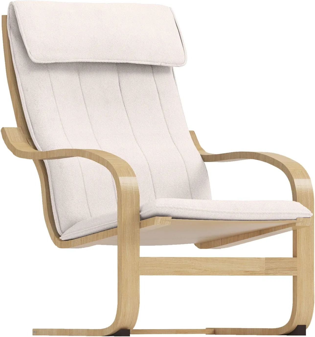 The Duable Poang Chair Cover Replacement is Custom Made Compatible for IKEA Poang Armchair Slipcover Only. (Polyester Flax Beige)