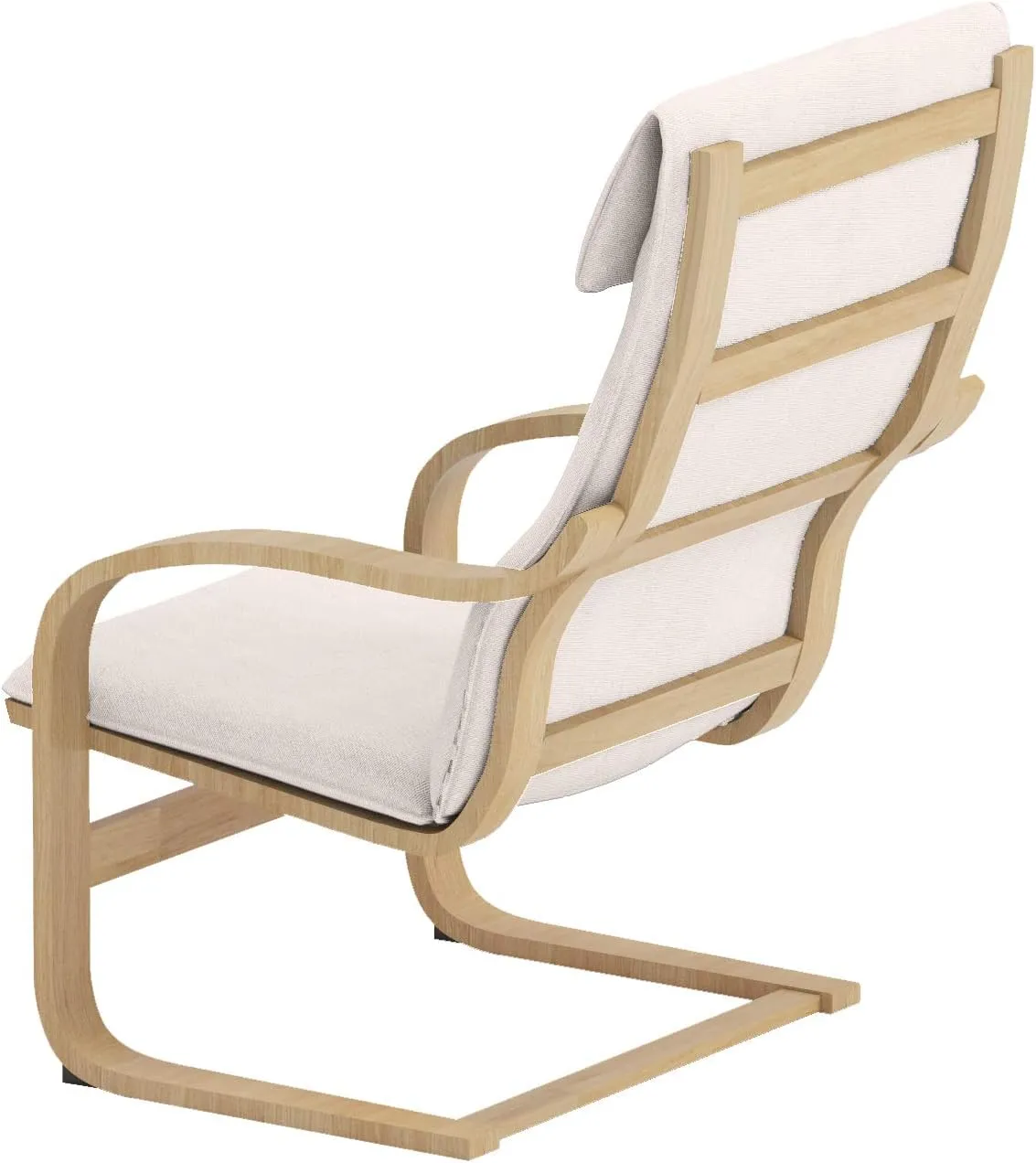 The Duable Poang Chair Cover Replacement is Custom Made Compatible for IKEA Poang Armchair Slipcover Only. (Polyester Flax Beige)