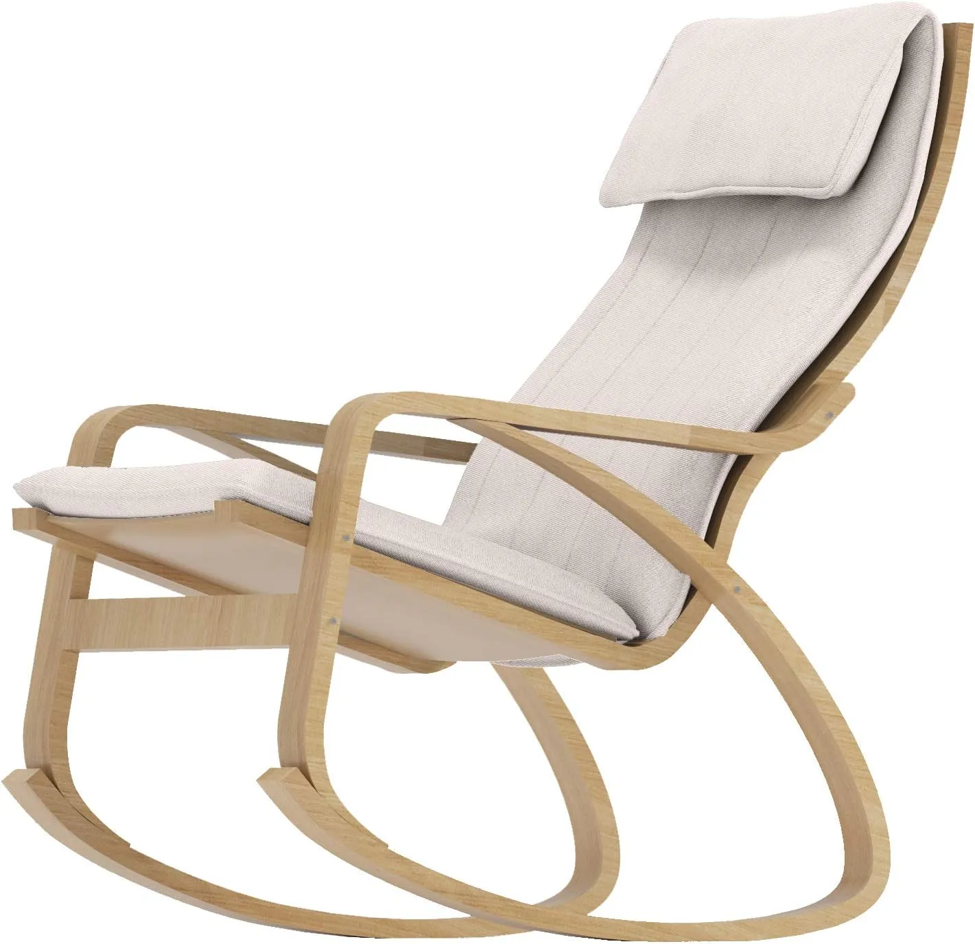 The Duable Poang Chair Cover Replacement is Custom Made Compatible for IKEA Poang Armchair Slipcover Only. (Polyester Flax Beige)