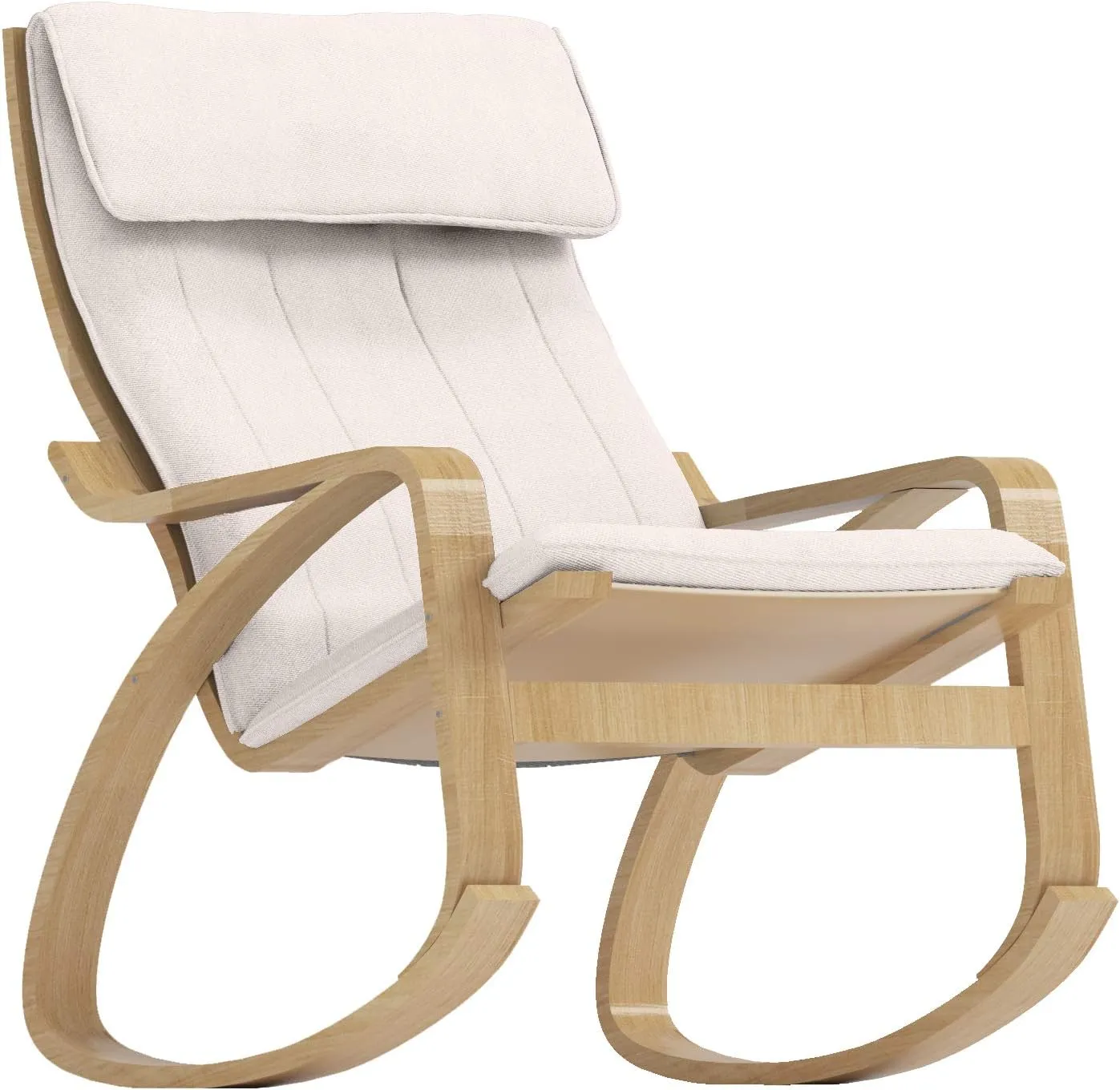 The Duable Poang Chair Cover Replacement is Custom Made Compatible for IKEA Poang Armchair Slipcover Only. (Polyester Flax Beige)