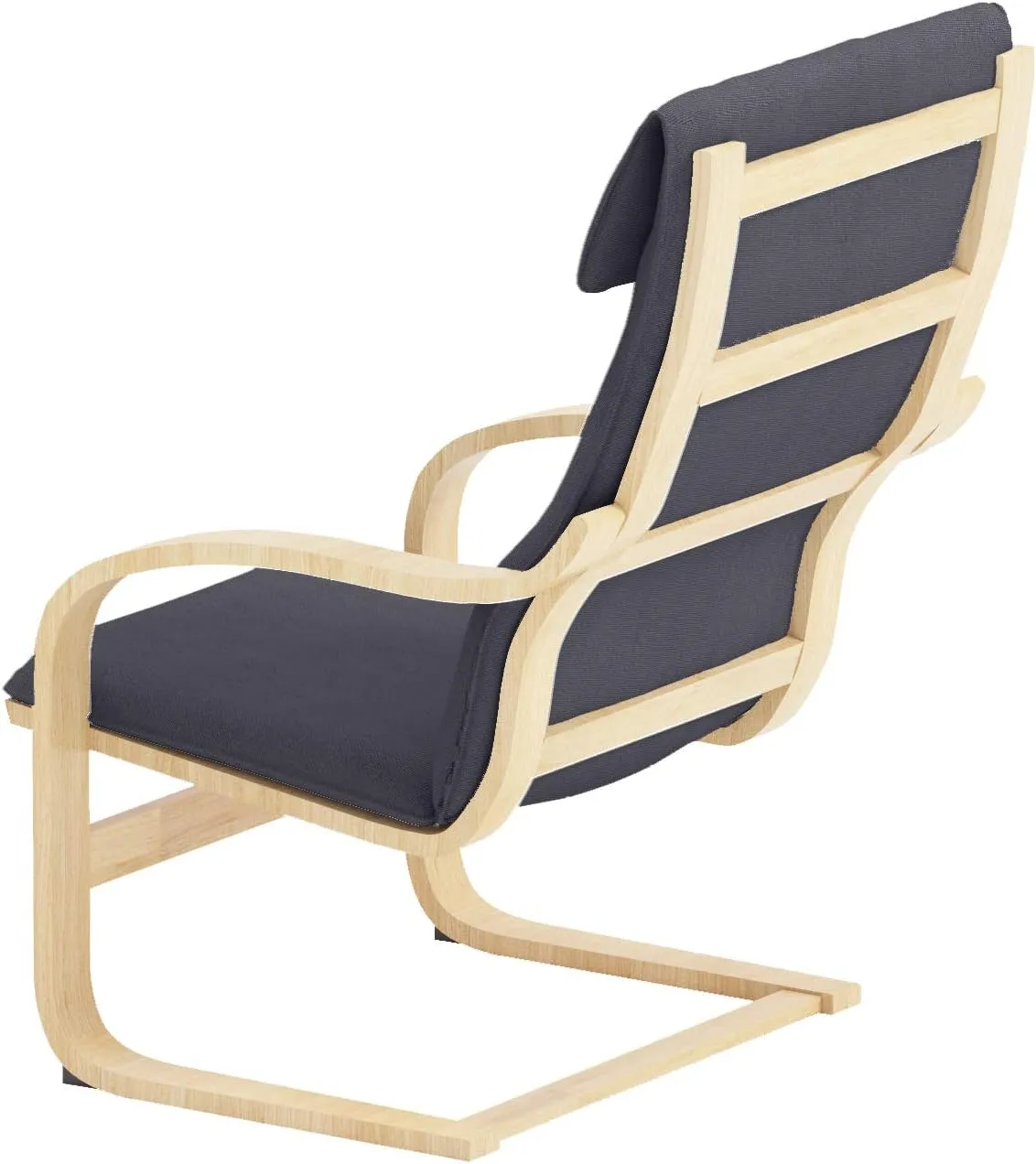 The Duable Poang Chair Cover Replacement is Custom Made Compatible for IKEA Poang Armchair Slipcover Only. (Polyester Flax Dark Gray)