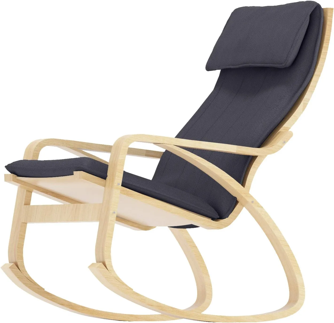 The Duable Poang Chair Cover Replacement is Custom Made Compatible for IKEA Poang Armchair Slipcover Only. (Polyester Flax Dark Gray)