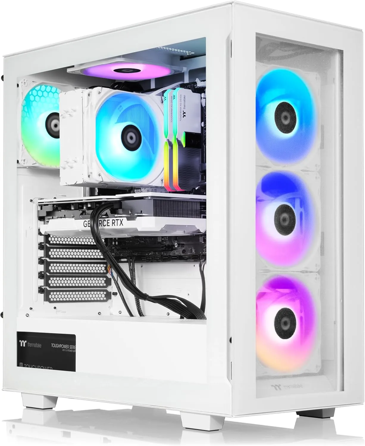 Thermaltake LCGS View i470T Gaming Desktop (Intel® Core™ i7-13700F, ToughRam 32GB DDR5 5600MT/s RGB Memory, NVIDIA® GeForce RTX™ 4070 Ti, 1TB NVMe M.2, WiFi, Windows 11) V35S-B760-B7T-LCS