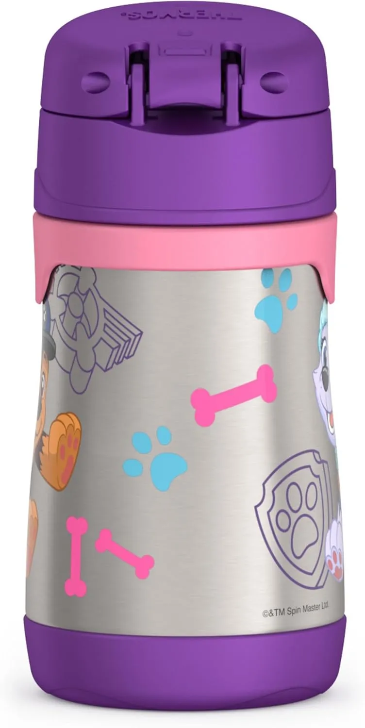 THERMOS Vacuum Insulated Stainless Steel 10oz Straw Bottle, Paw Patrol Girl