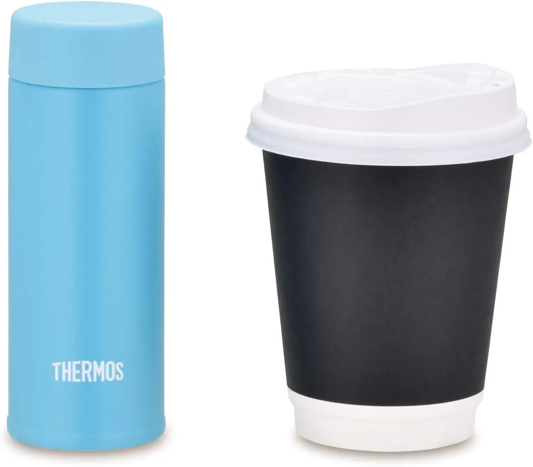 Thermos Water Bottle, Vacuum Insulated Pocket Mug, 4.2 fl oz (120 ml), Light Blue JOJ-120 LB (Small Capacity Model)