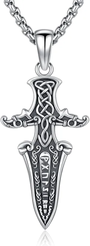 Thors Hammer Necklace/Viking Tree of Life/Valknut/Vegvisir/Triskelion/Sword/Spear Point Arrowhead/Urn Necklace for Ashes/Compass Necklace 925 Sterling Silver Amulet Jewelry for Men Women