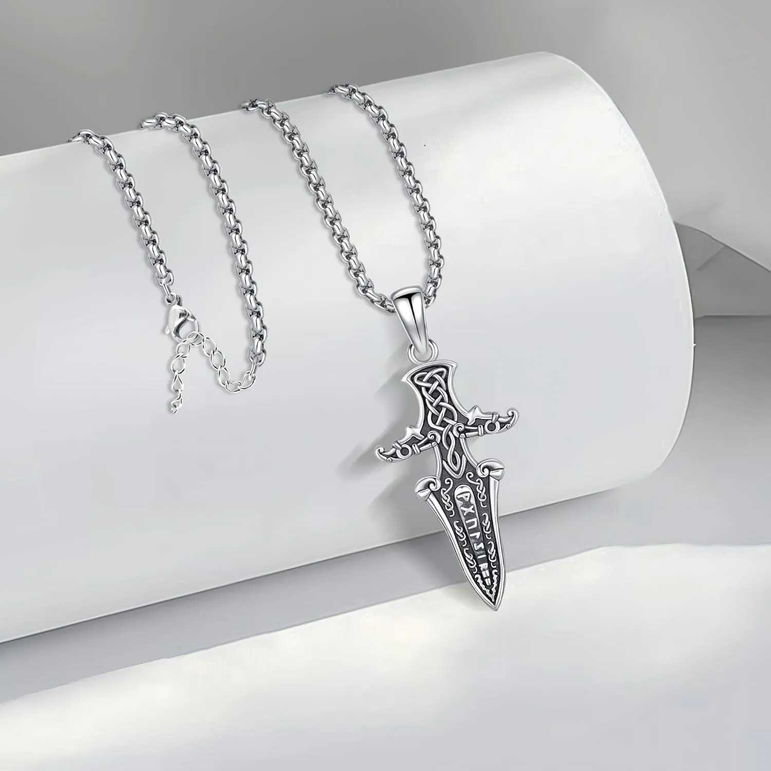 Thors Hammer Necklace/Viking Tree of Life/Valknut/Vegvisir/Triskelion/Sword/Spear Point Arrowhead/Urn Necklace for Ashes/Compass Necklace 925 Sterling Silver Amulet Jewelry for Men Women