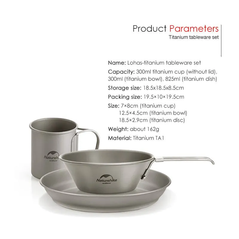 Titanium tableware set