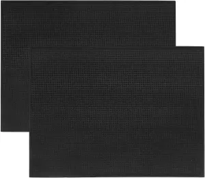 Topsky Microfiber Dish Drying Mat 2 Pack, 20 X 15 Inch Kitchen Counter Mats Reversible Baby Bottles Dish Dry Pad,Super Absorbent (Black)