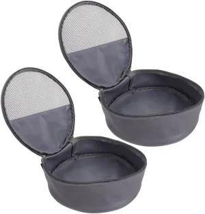 Totority 2pcs Camping Utensil Storage Bag Portable Round Plate Organizer Breathable Mesh Design for Camping Picnics Outdoor Cooking Essentials and Ventilated Cooking Tools Bag