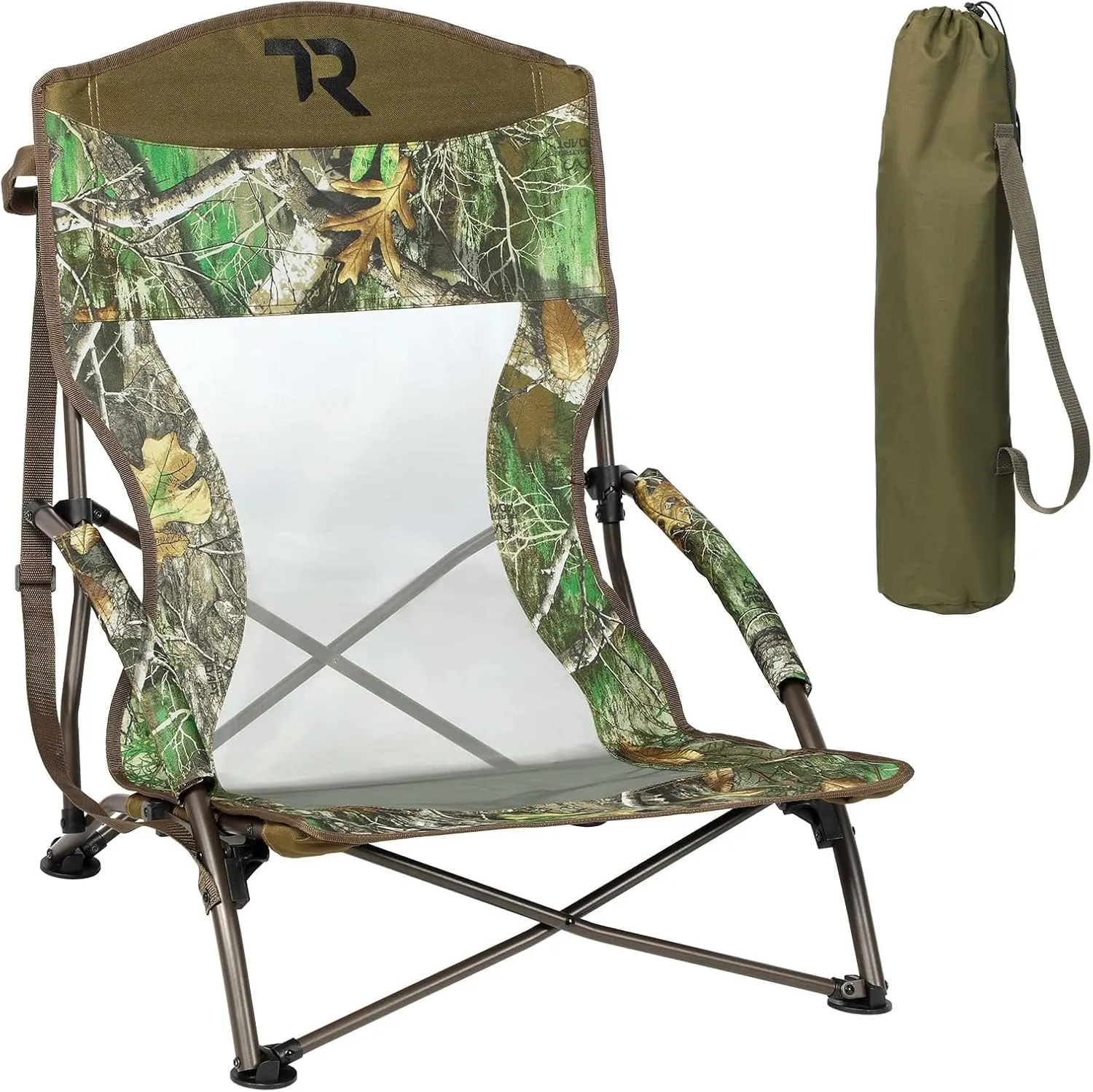 TR Low Camping Chair,Low Lawn Chairs for Concerts Lightweight Heavy Duty,Low Chair with Carry Bag for Outdoor Camping Travel Turkey Hunting