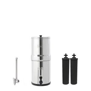 Travel Berkey Gravity-Fed Water Filter System with 2 Black Berkey Elements and Stainless Steel Spigot