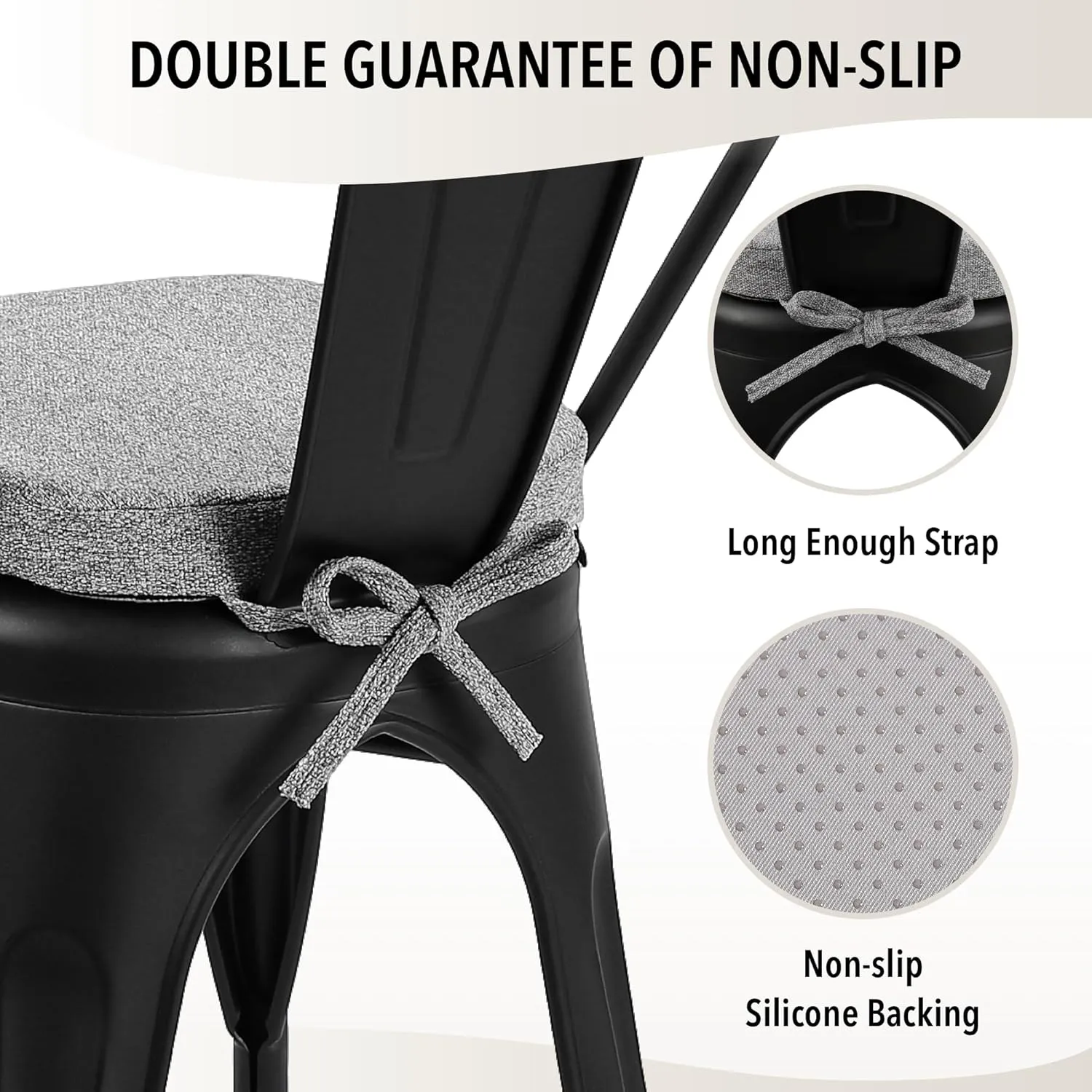 Tromlycs Metal Chair Cushions 14x14 Seat Small Tolix for Metal Chairs Cushions Pads Dining 14 inch Light Grey, One Piece