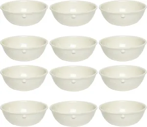 TrueCraftware- 11 oz San Marino Nappie Dish Melamine Set of 12- Dishwasher Safe Break-Resistant Reusable Bowls Serving Soup Bowl Broth Cups Soup Bowls Ice Cream Dipping Sauce