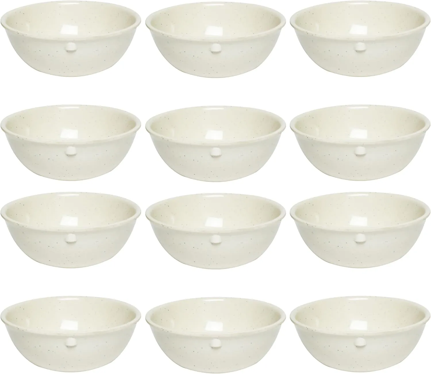 TrueCraftware- 11 oz San Marino Nappie Dish Melamine Set of 12- Dishwasher Safe Break-Resistant Reusable Bowls Serving Soup Bowl Broth Cups Soup Bowls Ice Cream Dipping Sauce