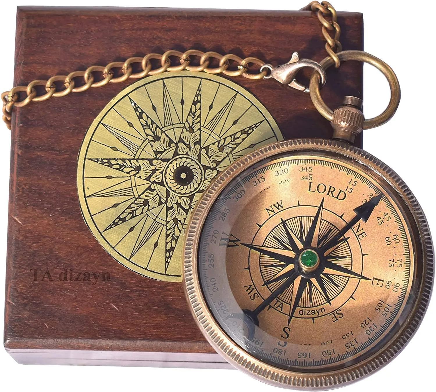 Trust in The Lord With All Your Heart - Proverbs 3:5-6 Quote Engraved Compass With Wooden Box, Greeting Card, Gift Compass, Graduation Day Gifts 2024 for Women Men Boys Girls