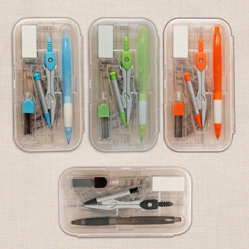 Two Layers Zinc Alloy Compass Divider with Pen Ruler Math Set
