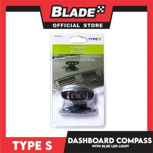 Type S Compass Boussole Dash Or Windshield Mount Blue Led Light CM53516F-60/6 Car Compass, High Precision LED Light Pivoting Compass Navigation