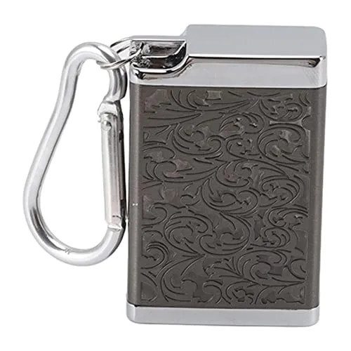 Ubersweet® Portable Ashtray, Fireproof Aluminum Alloy Ashtray Wear-Resistant Ashtray with Carabiner for Office Room (Black)