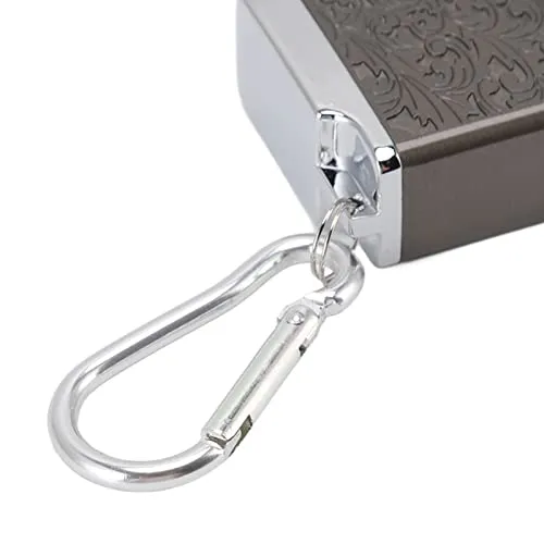 Ubersweet® Portable Ashtray, Fireproof Aluminum Alloy Ashtray Wear-Resistant Ashtray with Carabiner for Office Room (Black)