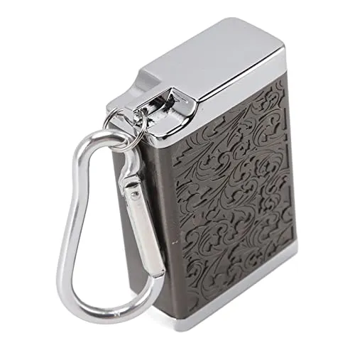 Ubersweet® Portable Ashtray, Fireproof Aluminum Alloy Ashtray Wear-Resistant Ashtray with Carabiner for Office Room (Black)