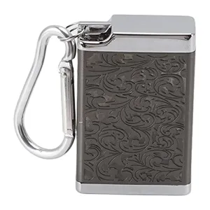 Ubersweet® Portable Ashtray, Fireproof Aluminum Alloy Ashtray Wear-Resistant Ashtray with Carabiner for Office Room (Black)