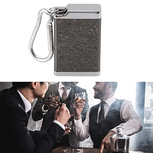 Ubersweet® Portable Ashtray, Fireproof Aluminum Alloy Ashtray Wear-Resistant Ashtray with Carabiner for Office Room (Black)