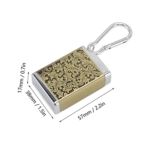 Ubersweet® Portable Ashtray, Fireproof Aluminum Alloy Ashtray Wear-Resistant Ashtray with Carabiner for Office Room (Gold)