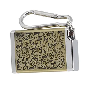 Ubersweet® Portable Ashtray, Fireproof Aluminum Alloy Ashtray Wear-Resistant Ashtray with Carabiner for Office Room (Gold)