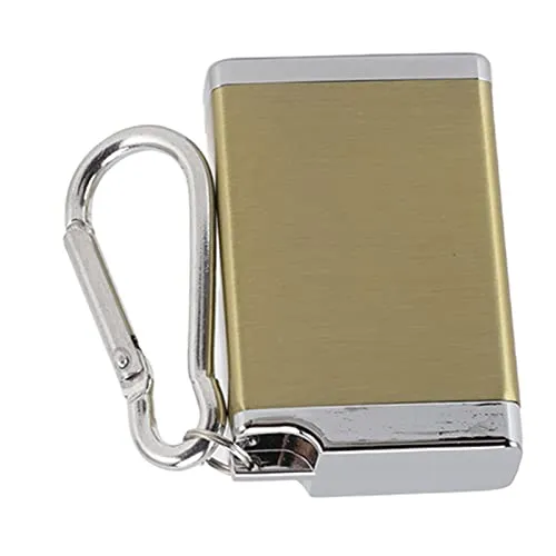 Ubersweet® Portable Ashtray, Fireproof Aluminum Alloy Ashtray Wear-Resistant Ashtray with Carabiner for Office Room (Gold)