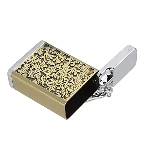 Ubersweet® Portable Ashtray, Fireproof Aluminum Alloy Ashtray Wear-Resistant Ashtray with Carabiner for Office Room (Gold)