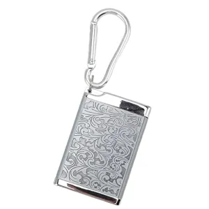 Ubersweet® Portable Ashtray, Fireproof Aluminum Alloy Ashtray Wear-Resistant Ashtray with Carabiner for Office Room (Silver)