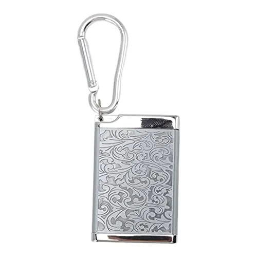 Ubersweet® Portable Ashtray, Fireproof Aluminum Alloy Ashtray Wear-Resistant Ashtray with Carabiner for Office Room (Silver)