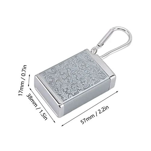 Ubersweet® Portable Ashtray, Fireproof Aluminum Alloy Ashtray Wear-Resistant Ashtray with Carabiner for Office Room (Silver)