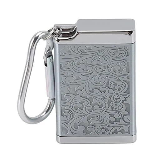 Ubersweet® Portable Ashtray, Fireproof Aluminum Alloy Ashtray Wear-Resistant Ashtray with Carabiner for Office Room (Silver)