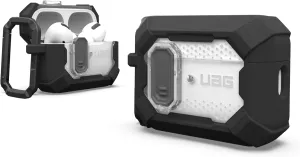 URBAN ARMOR GEAR UAG Designed for AirPods Pro 2nd Gen Case with Lock Plasma, Rugged Hard Shell Military Grade Protective Cover with Secure Lock & Detachable Carabiner Clip, Black